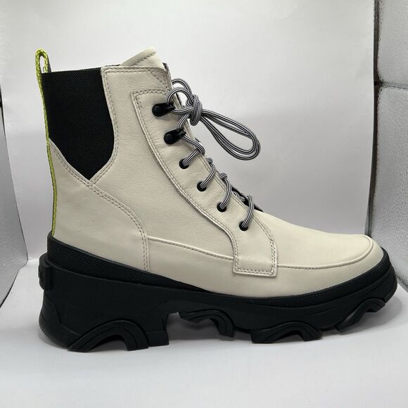 Sorel Brex Lace-Up Leather Lug Sole Boots In White Size 10.5 STORE MODEL - Picture 3 of 16